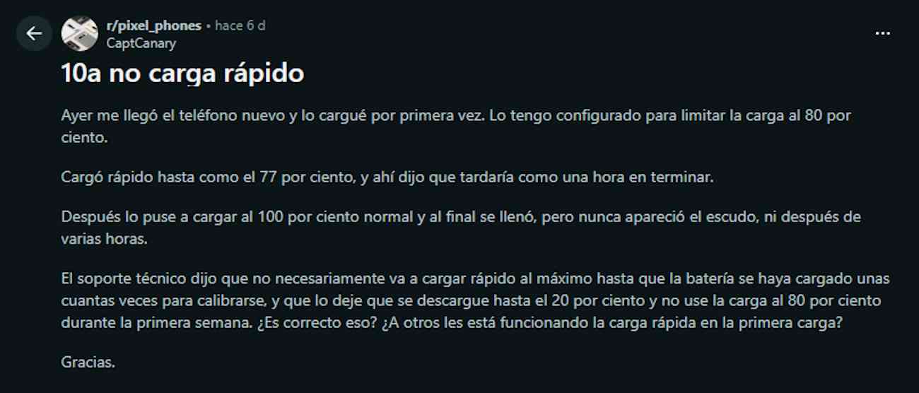 Carga lenta en Pixel desde el 77 %