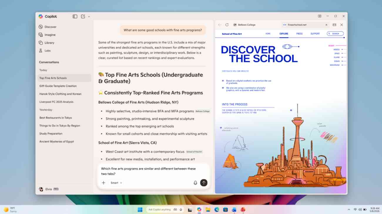 Copilot ya permite abrir páginas web y sincronizar tus contraseñas