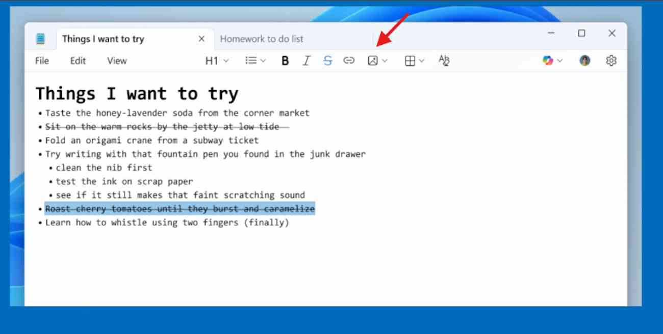 El Bloc de notas soportará imágenes