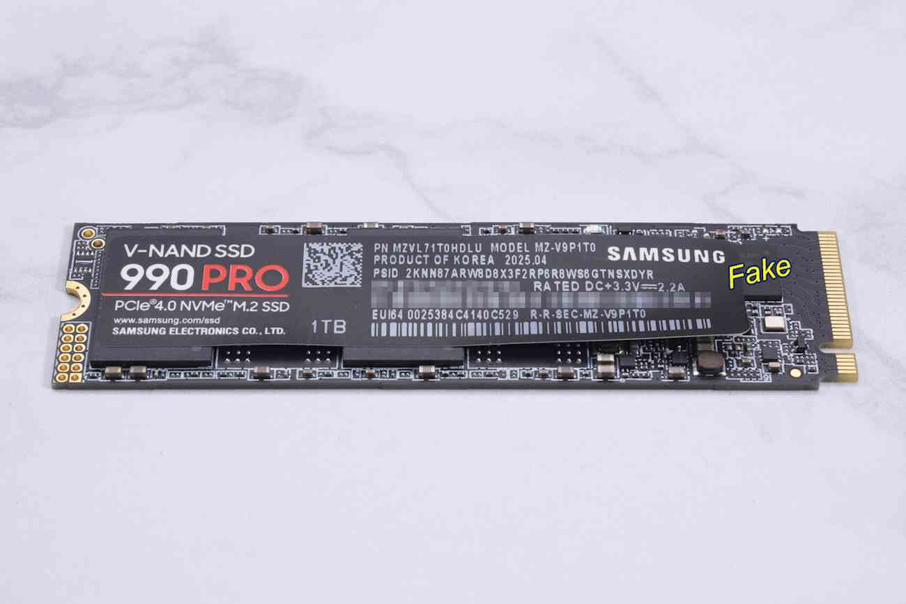 SSD Samsung 990 Pro falsa
