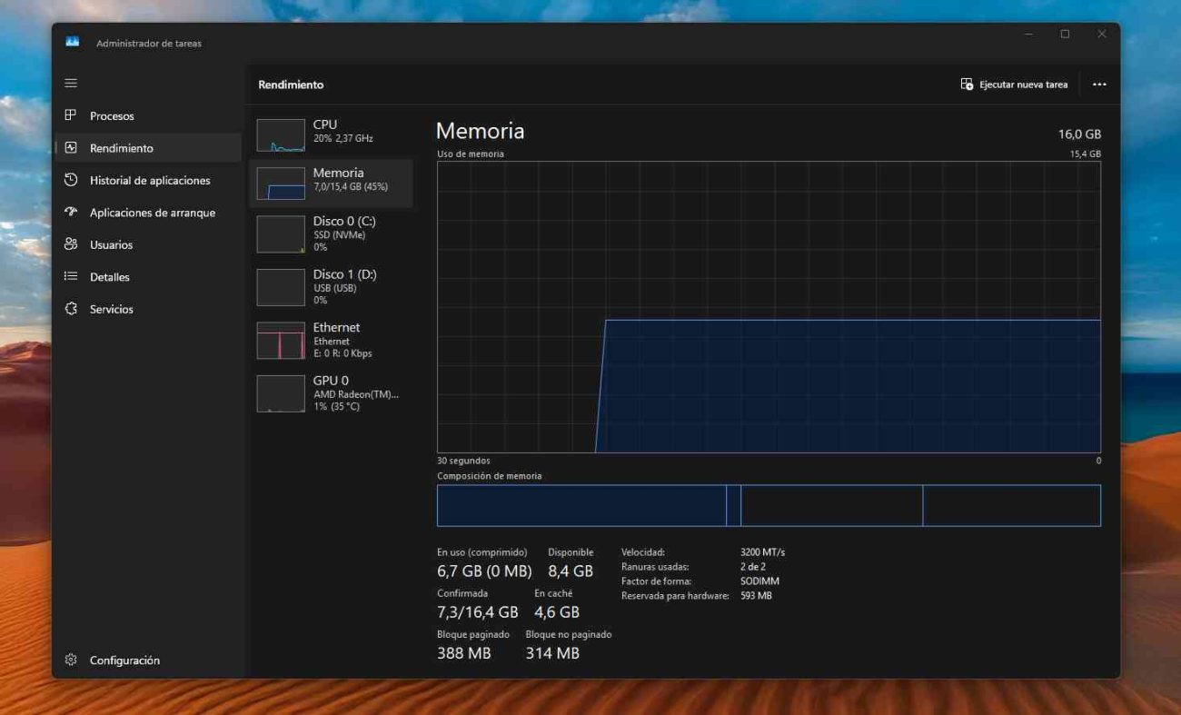 Administrador de tareas en Windows 11