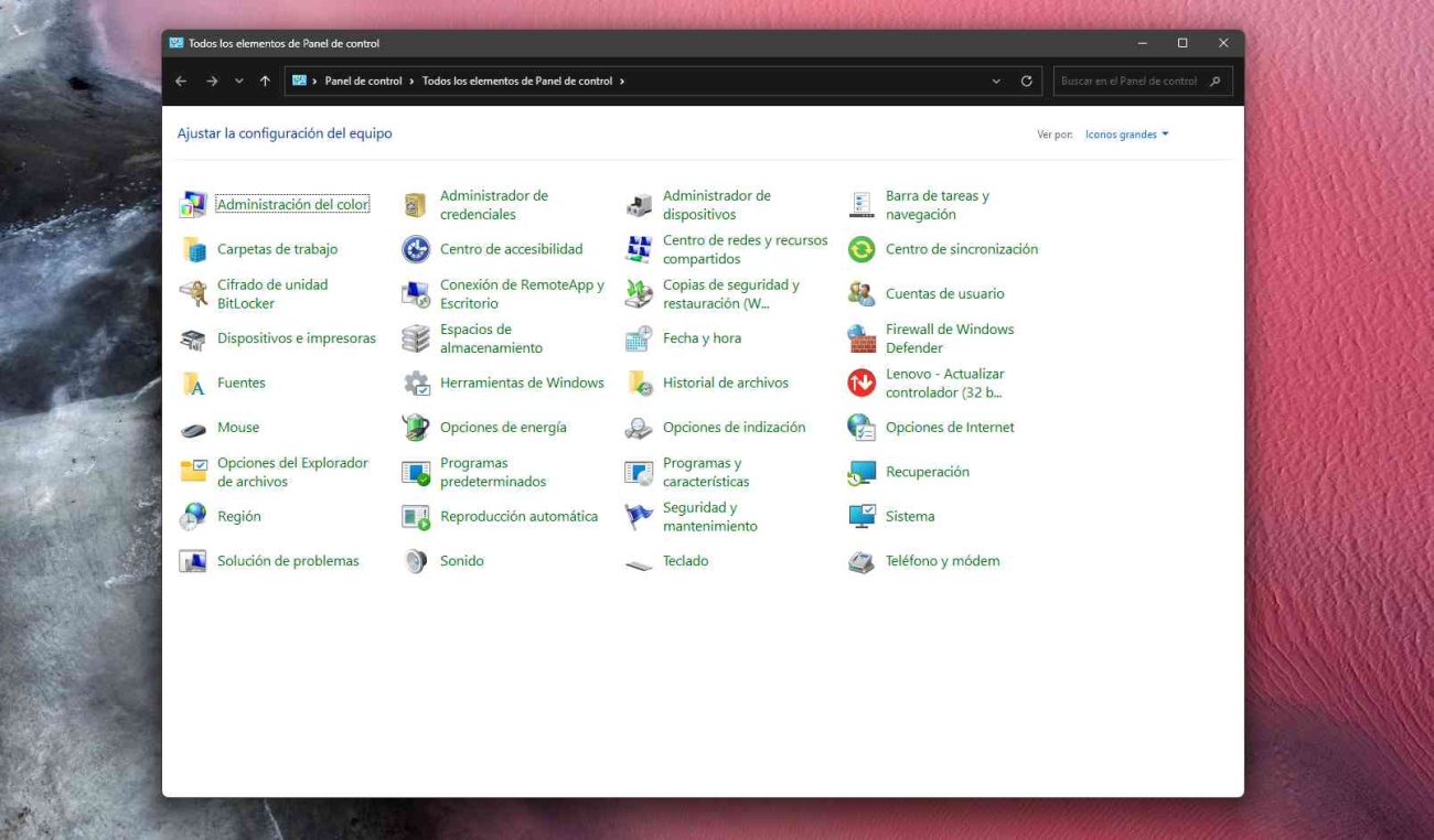 Panel de Control en Windows 11