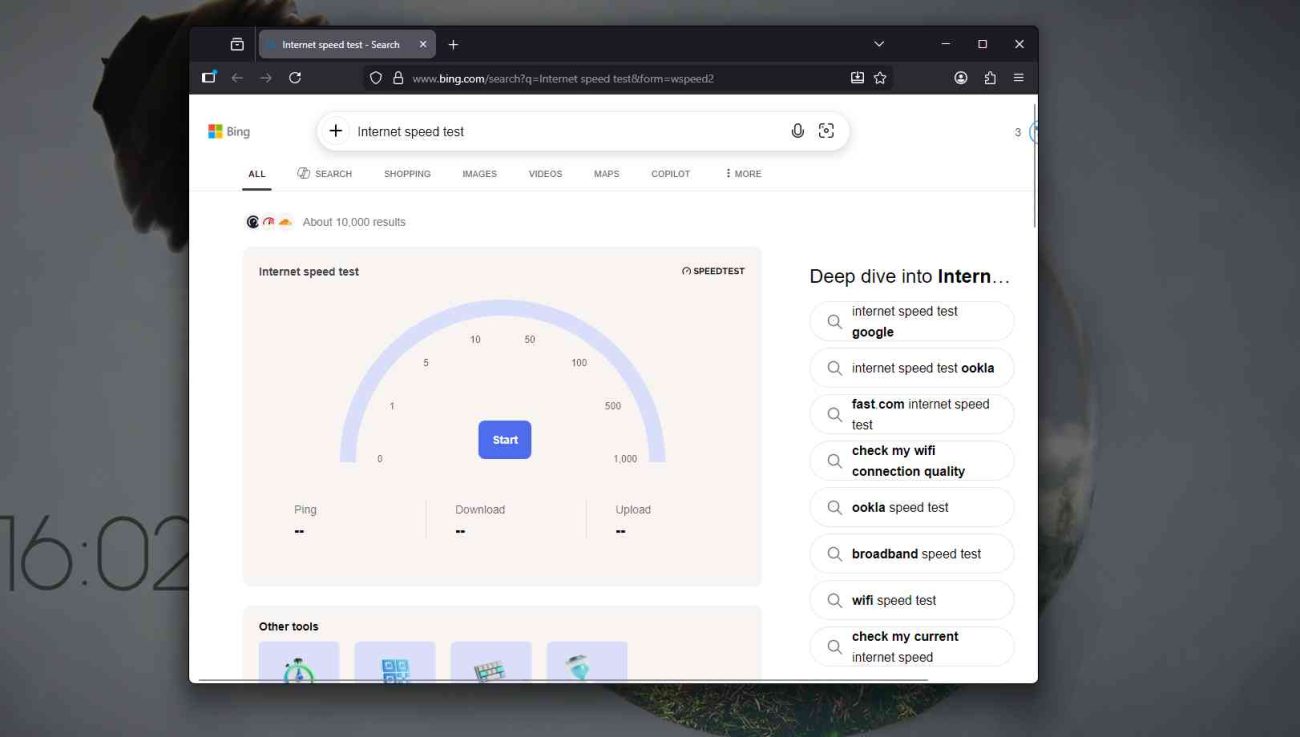 Prueba de velocidad de Internet