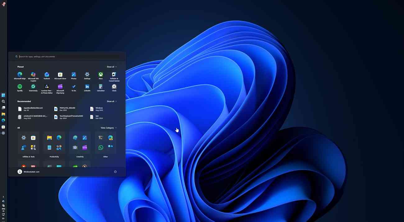 Barra de tareas móvil en Windows 11