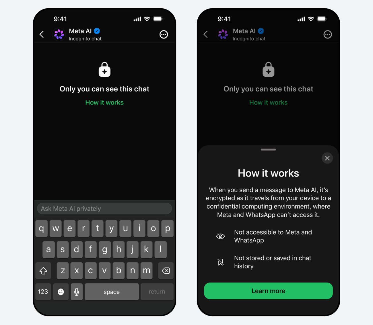 Chat incógnito de WhatsApp