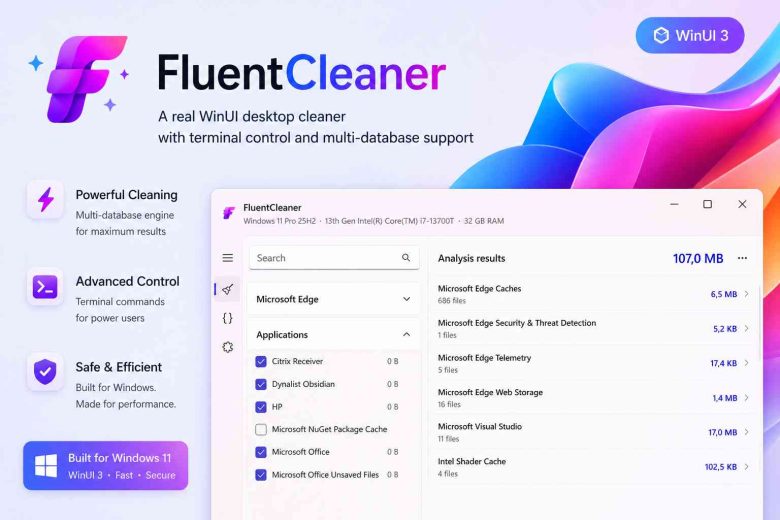 Windows 11 Cleaner FluentCleaner: limpiador gratuito para Windows 11 con reglas abiertas ...