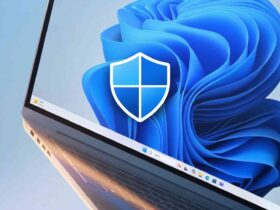 Escudo de seguridad sobre Windows azul