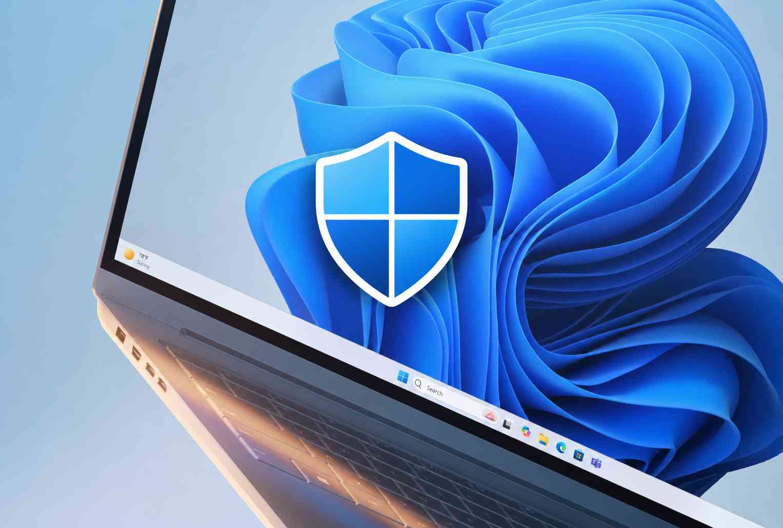 Escudo de seguridad sobre Windows azul