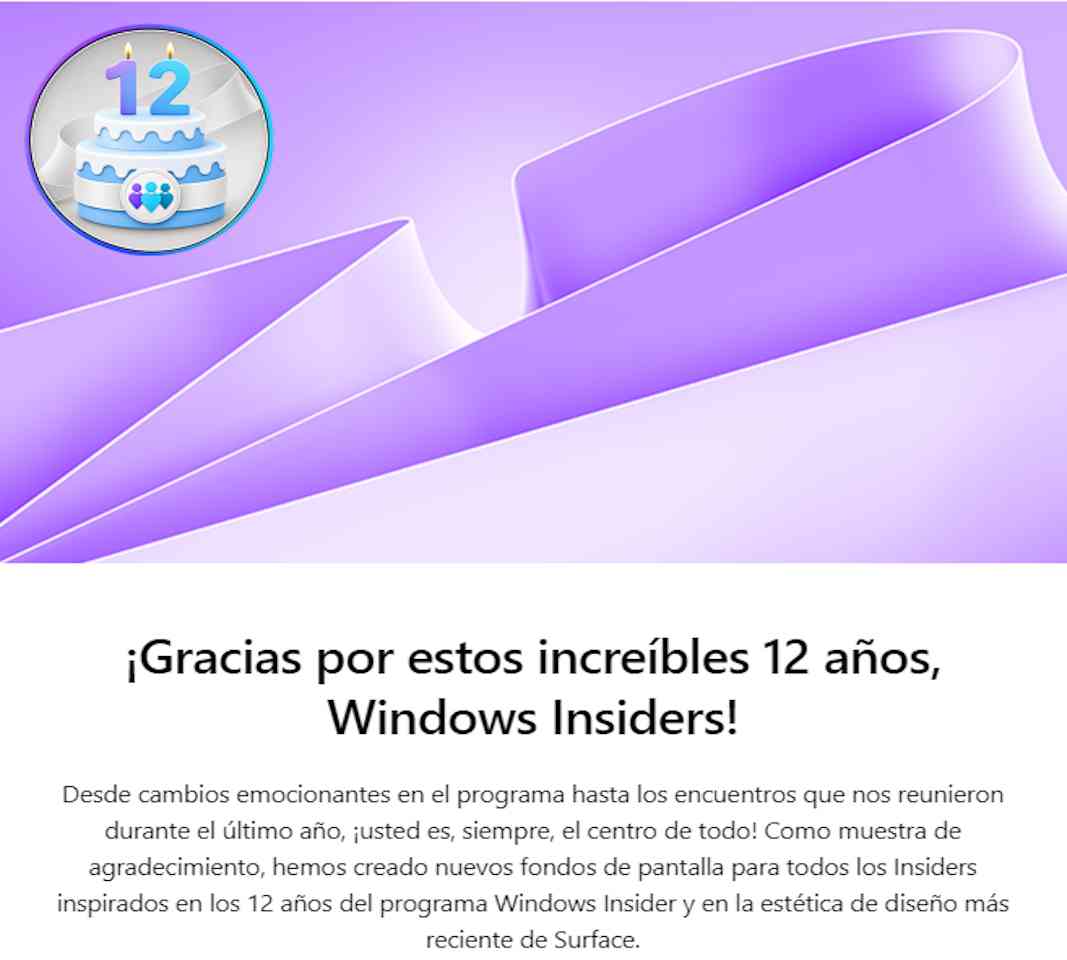 Windows Insider cumple 12 años
